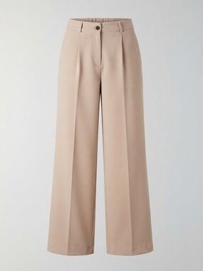 Wide-Leg High-Waisted Women's Trousers in Blush
